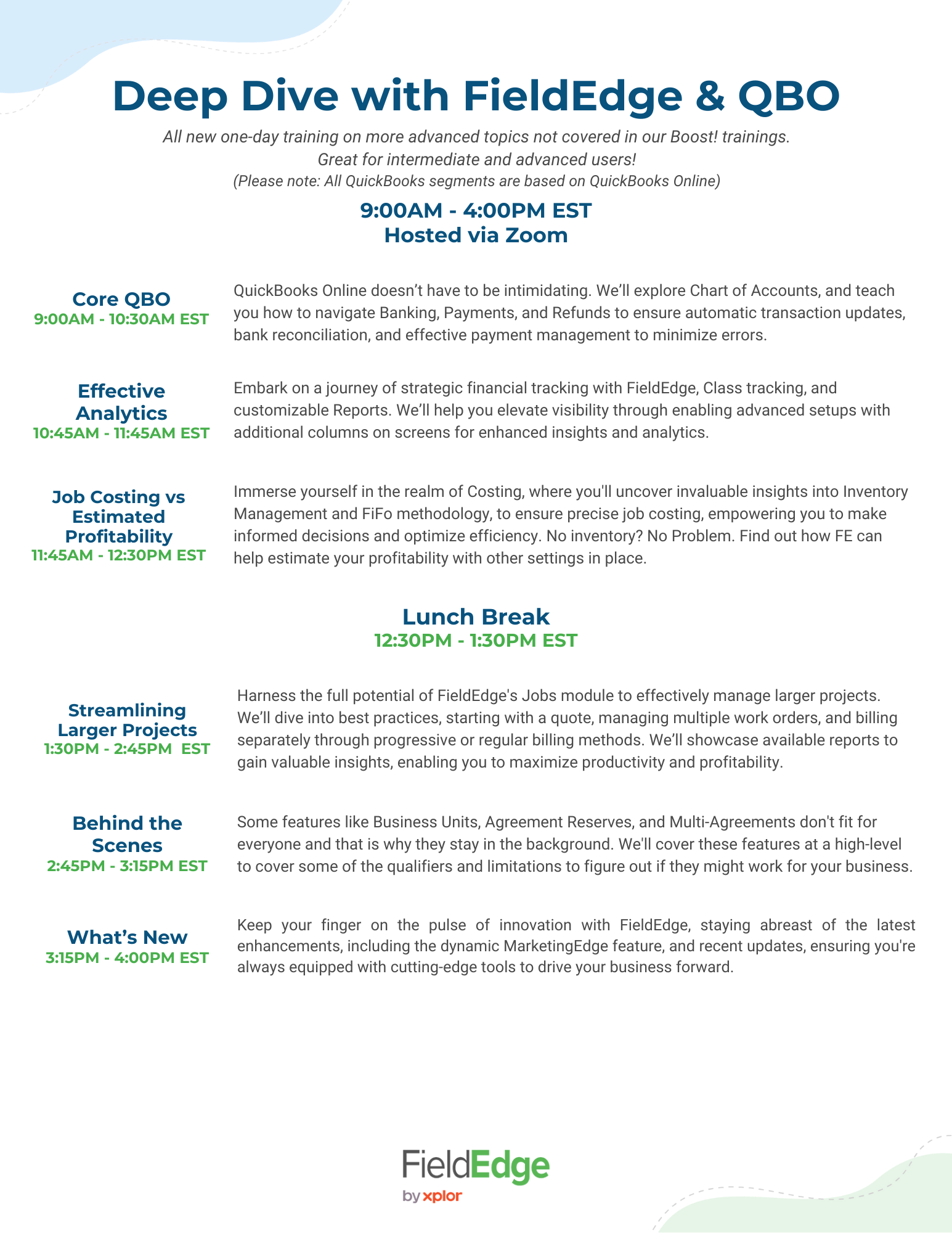 FieldEdge Training Options FieldEdge